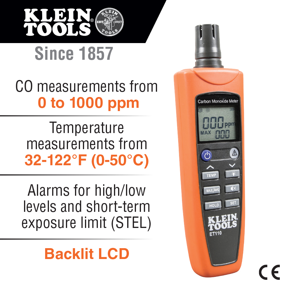 Klein Tools Carbon Monoxide Meter from Columbia Safety